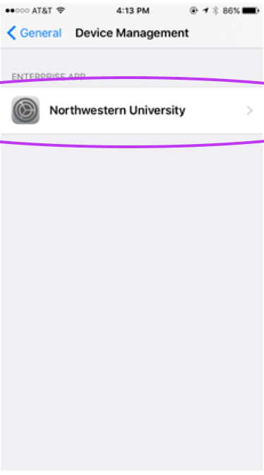 Steps for trusting Northwestern as a developer so that you have access to the app