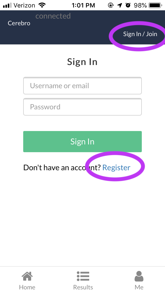 Find the join / register page